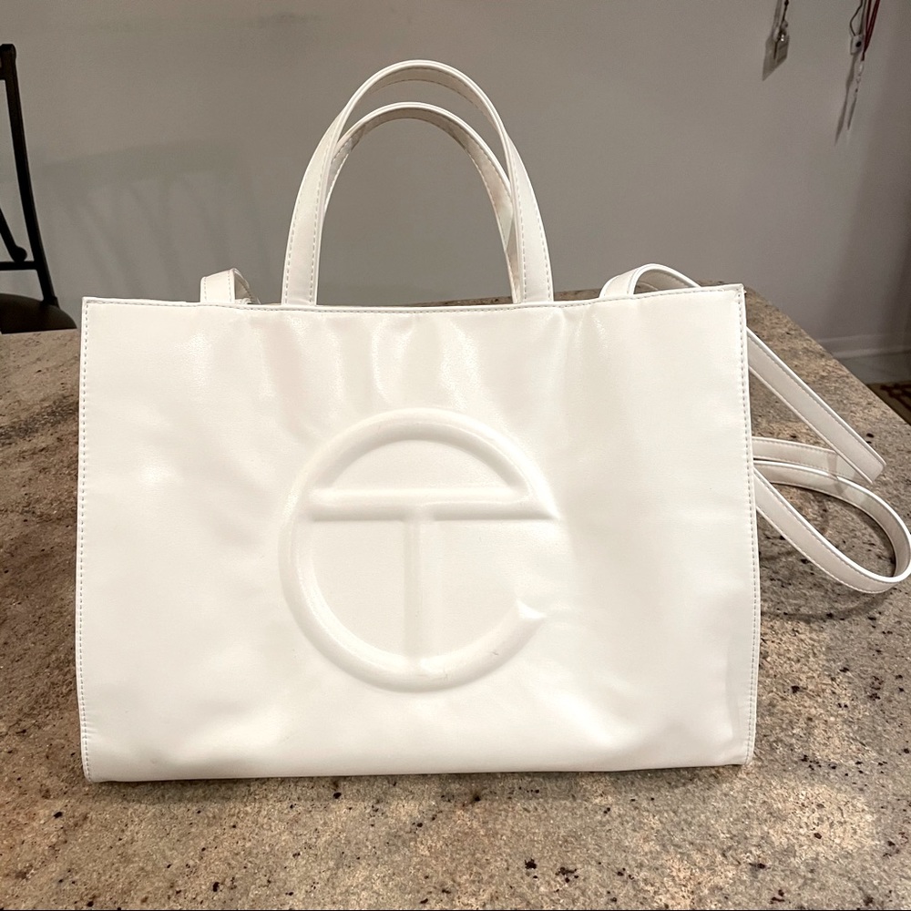 Used Telfar Medium White Shopping Bag